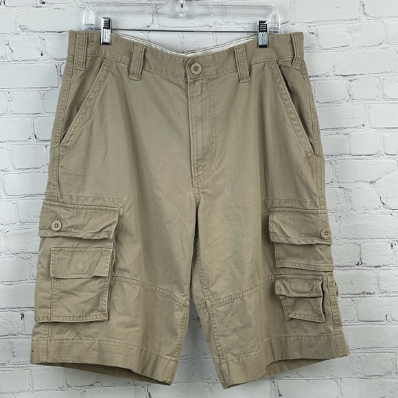 Roundtree & Yorke Other - ROUNDTREE & YORKE ~Outdoors~ Men's Size 34 Flat Front Cargo Cotton Shorts Tan